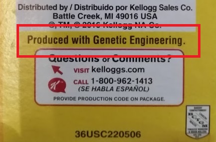 Corn Pops Genetic Engineering Label