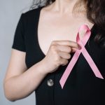 Breast Cancer Ribbon on Chest